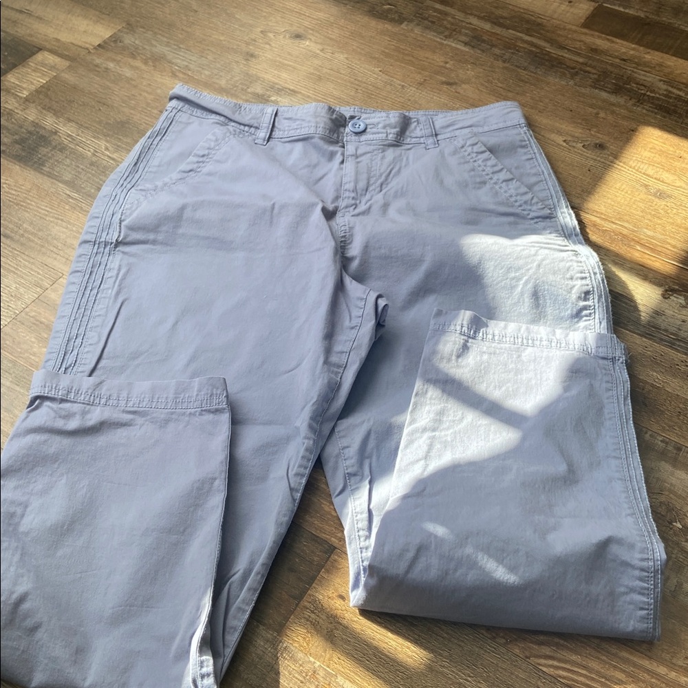 Eddie Bauer cornflower blue cotton chino crop pants size womens 10 - Picture 6 of 7